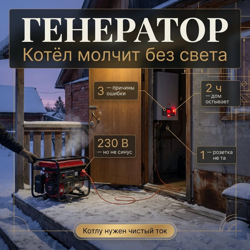 Котёл не запускается от генератора: в чём причина