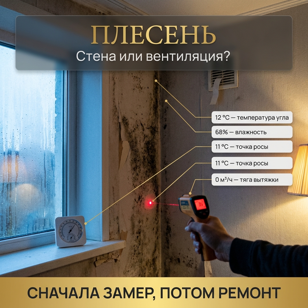 Плесень в углу дома: утеплять стену или вентиляцию