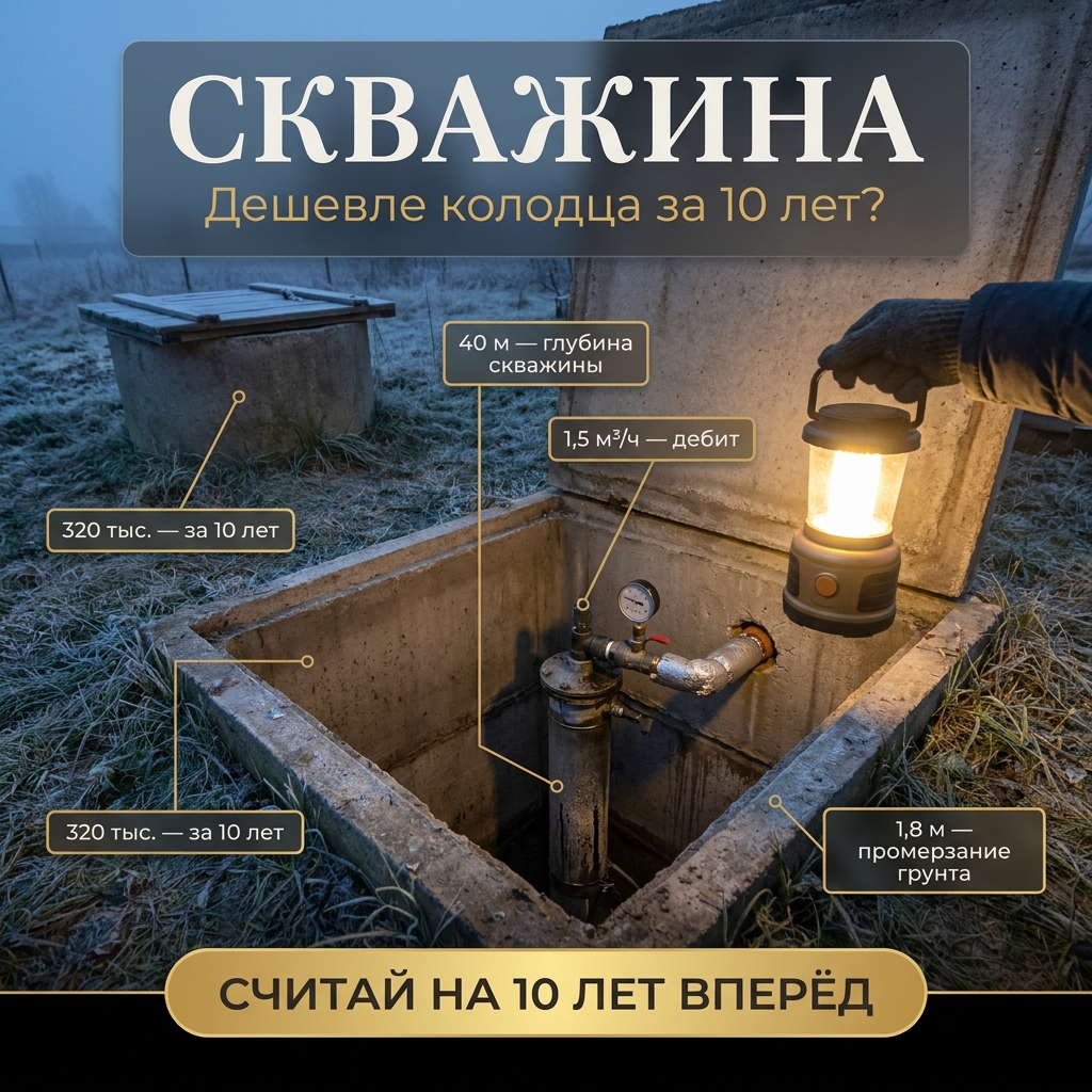 Скважина или колодец: что дешевле за 10 лет