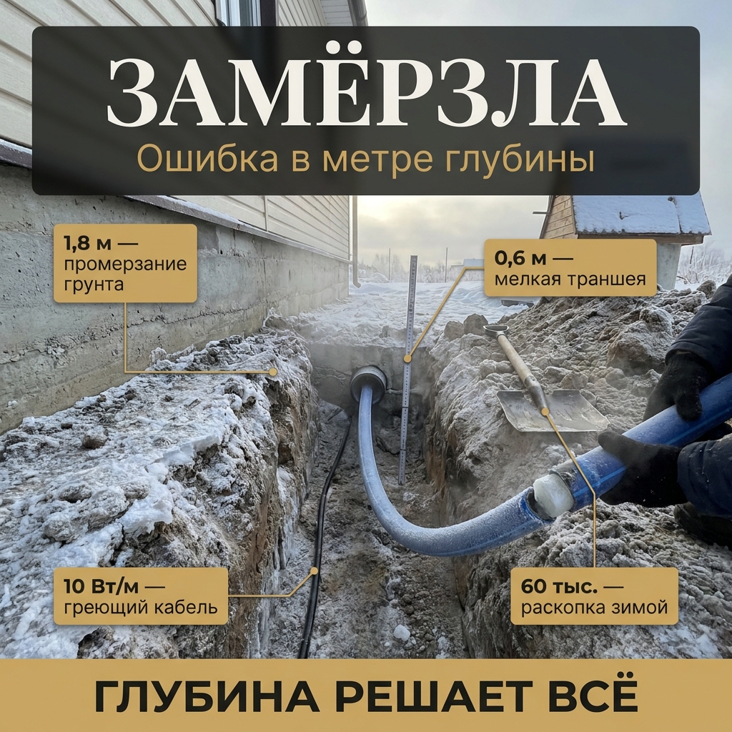 Замёрзла труба от скважины: где ошиблись при укладке